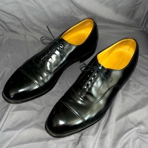 Pre-owned Johnston & Murphy Melton OPTIMA 22-2981 Black CAP TOE Oxfords Size 12D